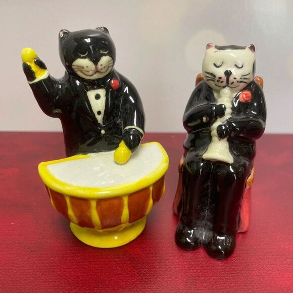 Vintage 1950s C.I. Orchestra Cats Salt & Pepper Shakers – Made in the - Picture 6 of 11